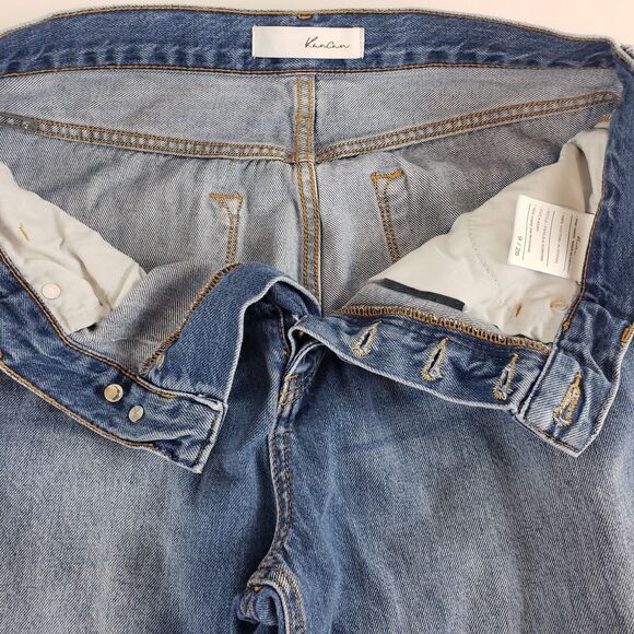 Kancan Jeans Womens 9/28 KC8678M Blue Straight High Waist Button Fly Distressed - Picture 3 of 10